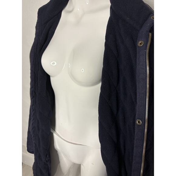 TALBOTS Navy Quilted Mid Length Barn Jacket Size3xl Equestrian Preppy - Picture 4 of 6